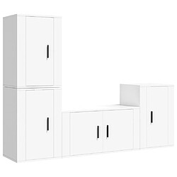 Maison Chic Ensemble de meubles TV 4 pcs pour salon - Blanc Bois d'ingénierie -MN32806