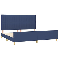 Acheter Maison Chic Lit adulte - Cadre Structure de lit avec tête de lit Contemporain Bleu 200 x 200 cm Tissu -MN14419