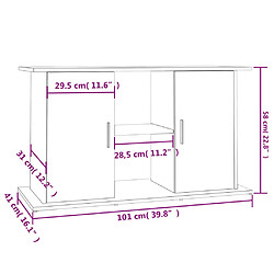 vidaXL Support d'aquarium blanc brillant 101x41x58cm bois d'ingénierie pas cher