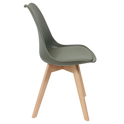 Avis Toilinux 2 Chaises design scandinaves rembourrées Cocooning - Vert kaki