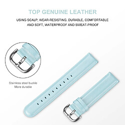 Avis Bracelet en cuir véritable Haut bleu clair pour votre Samsung Galaxy Watch Active2 44mm