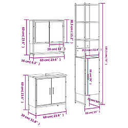 vidaXL Ensemble de meubles de salle de bain 3 pcs Chêne marron pas cher