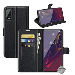 Htdmobiles Housse etui portefeuille avec coque intérieure en silicone pour Wiko Power U10 / U20 + verre trempe - NOIR pas cher