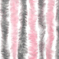 Acheter vidaXL Rideau anti-mouches gris argenté et rose 118x220 cm chenille