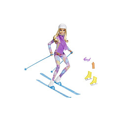 Mattel Barbie Winter Sports Skier Poupée aux Cheveux Blonds avec Accessoires Multicolore