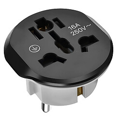 Avizar Adaptateur Universel de Voyage EU vers UK / AU / USA / CN Compact Noir