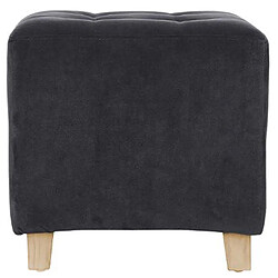 Pouf en MDF et polyester, velours gris trend - Dim : L.35 x l.35 x H.35 cm -PEGANE-