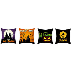 P113 4PCS 45 * 45cm Halloween motif de fantôme d'oreiller de la maison de vacances à la maison Coussin d'oreiller Coussin de coussin de canapé