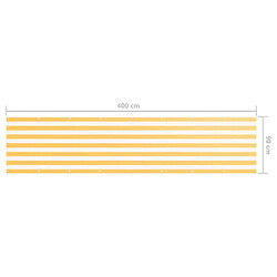 Avis vidaXL Écran de balcon Blanc et jaune 90x400 cm Tissu Oxford