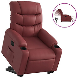 vidaXL Fauteuil inclinable électrique rouge bordeaux similicuir