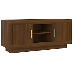 vidaXL Meuble TV chêne marron 102x35x45 cm bois d'ingénierie