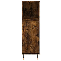 Maison Chic Armoire de bain,Meuble de rangement de salle de bain,Meuble haut chêne fumé 30x30x100 cm bois d'ingénierie -GKD684872 pas cher