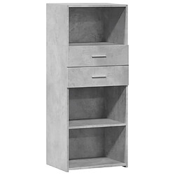 vidaXL Buffet haut gris béton 50x42,5x124 cm bois d'ingénierie