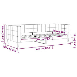 vidaXL Lit de repos sans matelas vert foncé 90x200 cm velours pas cher