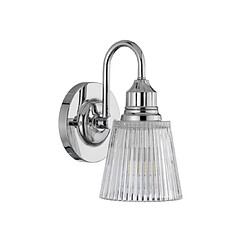 Elstead Lighting Applique murale salle de bains Addison Verre transparent,acier Chrome poli