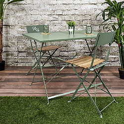 The Home Deco Factory Chaise de jardin pliante Bella Vita vert kaki.