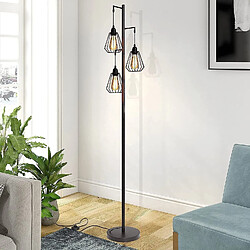 NETTLIFE Lampadaire Salon Lampadaire Vintage Noir - Vintage E27 Design Lampadaire Industriel 163CM Métal Chambre Lampadaire pas cher