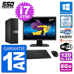 PC Dell 5040 SFF Ecran 27" Intel i7-6700 RAM 8Go SSD 120Go HDMI Windows 10 Wifi - Occasion