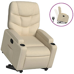 vidaXL Fauteuil inclinable Crème Tissu