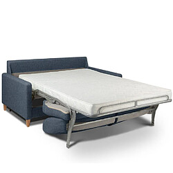 Avis Inside 75 Canapé convertible OGGETTO matelas 16 cm système express sommier lattes 120cm RENATONISI tweed bleu