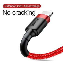 Wewoo Câble USB 1.5A 2m Nylon Weave pour Lightning, iPhone X / 8 & 8 Plus / 7 & 7 Plus / 6 & 6s & 6 Plus & 6s Plus / iPad Rouge