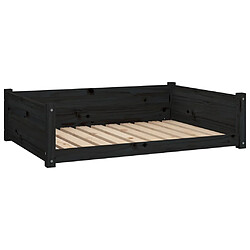 vidaXL Lit pour chien Noir 95,5x65,5x28 cm Bois de pin solide