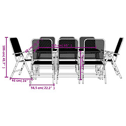 vidaXL Ensemble à manger de jardin 9 pcs anthracite métal maille pas cher