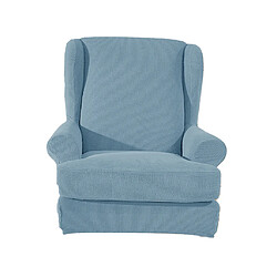 Avis Aile Dos Bras Chaise Couverture 2 Pièces Wingback Canapé Housse Bleu Clair