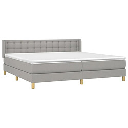 Avis Maison Chic Lit adulte- Lit + matelas,Sommier à lattes de lit avec matelas Gris clair 180x200cm Tissu -GKD40393