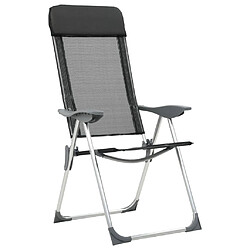 Avis vidaXL Chaises pliables de camping 4 pcs Noir Aluminium