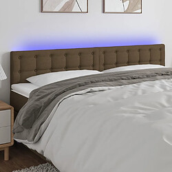 Maison Chic Tête de lit scandinave à LED,meuble de chambre Marron Foncé 180x5x78/88 cm Tissu -MN58658