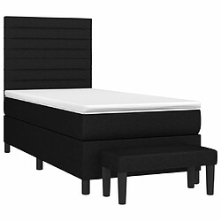 Avis Maison Chic Lit Adulte - Lit simple Lit à sommier tapissier avec matelas moelleux - Meuble de Chambre - Noir 90x190 cm Tissu -MN66136