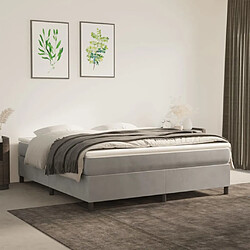 vidaXL Sommier à lattes de lit et matelas Gris clair 160x200cm Velours