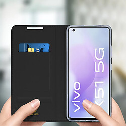 Acheter Housse Vivo X51 5G Étui Porte-carte Fonction Support Vidéo Dux Ducis noir