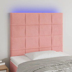 vidaXL Tête de lit à LED Rose 80x5x118/128 cm Velours