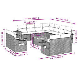 Avis Maison Chic Salon de jardin 12 pcs avec coussins, Ensemble Tables et chaises d'extérieur noir résine tressée -GKD719684