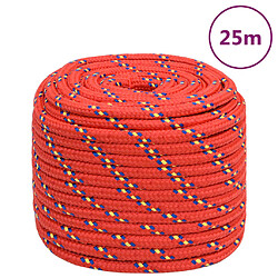 vidaXL Corde de bateau Rouge 16 mm 25 m Polypropylène