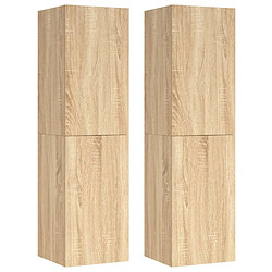 vidaXL Meubles TV 2 pcs Chêne sonoma 30,5x30x110 cm Bois d’ingénierie