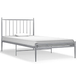 vidaXL Cadre de lit sans matelas gris métal 90x200 cm