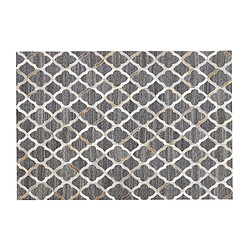 Acheter Beliani Tapis en cuir et tissu gris et beige 160 x 230 cm ROLUNAY