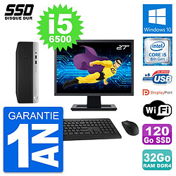 PC HP ProDesk 400 G4 SFF Ecran 27" i5-6500 RAM 32Go SSD 120Go Windows 10 Wifi - Occasion