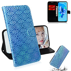 Wewoo Housse Coque Pour Huawei P20 Lite 2019 / Nova 5i Couleur unie Boucle magnétique colorée Flip horizontal en cuir PU avec support et fentes cartes et portefeuille et lanière bleu