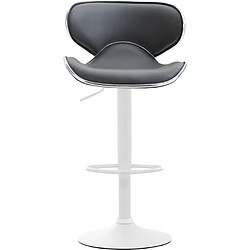 Avis Decoshop26 Lot de 2 tabourets de bar design contemporain pieds en métal blanc mat assise en synthétique gris 10_0000350