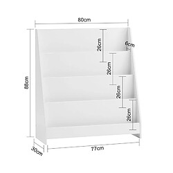 Avis SoBuy KMB32-W Étagère à livres pour enfants avec 4 compartiments de rangement Blanc