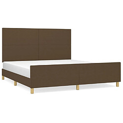 Maison Chic Lit adulte - Cadre Structure de lit avec tête de lit Contemporain Marron foncé 160x200 cm Tissu -MN45587