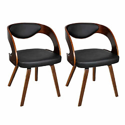 Maison Chic Lot de 2 Chaises à manger,Chaise pour cuisine,Solide Structure marron similicuir -MN22431