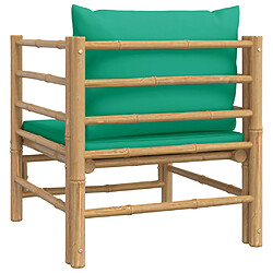 Acheter vidaXL Canapé de jardin avec coussins vert bambou