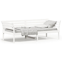 Maison Chic Lit d'appoint | Lit de jour | Lit de repos blanc 100x200 cm bois de pin massif -GKD77093