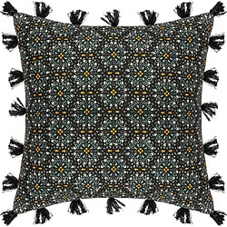 Atmosphera, Createur D'Interieur Housse de coussin Rosace Pompons 40 x 40 cm Atmosphera