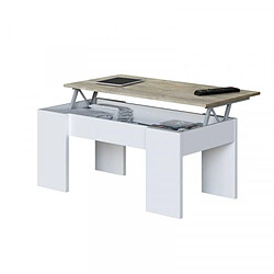 Avis Dansmamaison Table basse relevable Blanc/Chêne - ARTICA